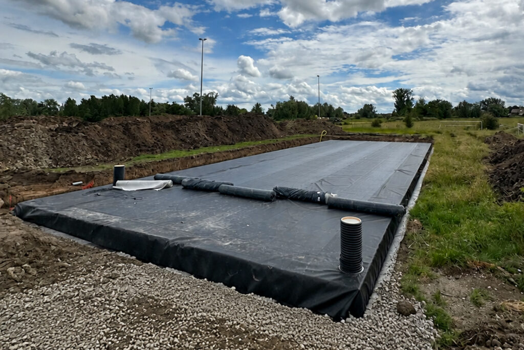 wateropslagbekken sportpark Hensies Wallonie 1